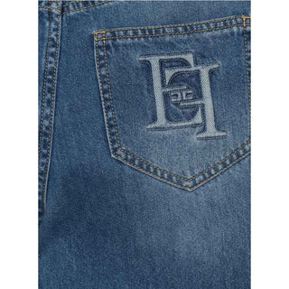 Elisabetta Franchi Jeans gamba dritta in denim blu EFPA290.0