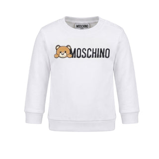 Moschino Felpa Girocollo In Cotone Con Stampa MOF04Q Per Neonati