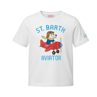 Mc2 Saint Barth T-shirt Denver Jr Con Cagnolino Aviatore DNV0001/01950L Per Bambino