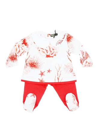 Roberto Cavalli Zweiteiliger Playsuit gjt814 mit Clips auf der Rückseite