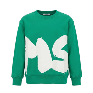 MSGM Felpa Verde Con Stampa Per Bambino F4MSJUSW059
