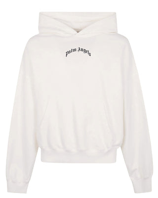 Palm Angels Felpa avorio cropped con cappuccio e logo PMBB17EF25FLE0040310