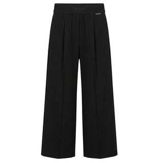 TWINSET Pantaloni Neri In Misto Viscosa Con Pieghe 262GJ2184 Per Bambina