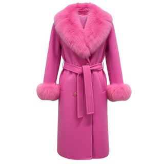 Regina Cappotto In Cashmere 1200F Con Finitura in Vera Pelliccia