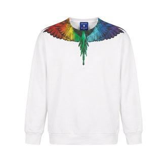 Marcelo Burlon Felpa Bianca Con Stampa Aquila Per Bambini S6CMJBSW031-412