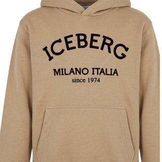 Iceberg Felpa Beige Con Cappuccio E Logo MFICE7335J-V4 Per Bambini