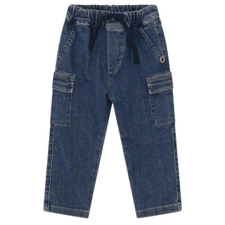 Please Jeans Cargo in denim blu da bambino PE14012B77J