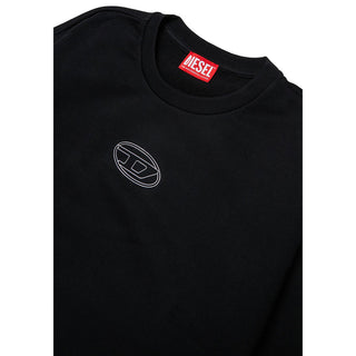 Diesel Felpa Nera In Cotone Con Logo J03017-KYAZ3-K900 Per Bambina