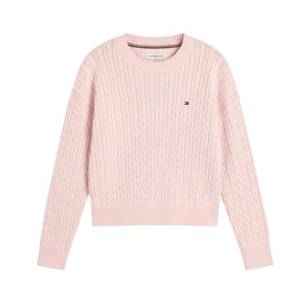 Tommy Hilfiger Maglia Rosa A Trecce In Cotone KG0KG08848-TJQJ Per Bambina