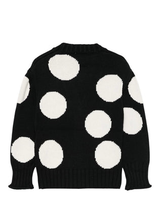 Msgm Cardigan nero a pois da bambina F4MSJGCA133