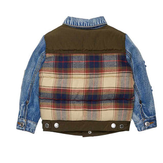 Dsquared2 Giubbino In Denim Patchwork DQ3490-D0AIA-DQ717 Per Neonato