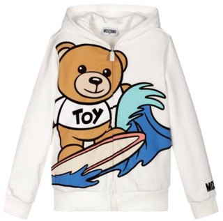 Moschino Felpa con zip e cappuccio HUF05N