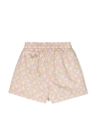 Fendi Shorts in popeline con logo FF multicolor JFF335-AQUK