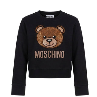 Moschino Felpa Girocollo Con Strass Per Bambina HDF025