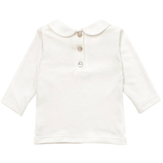 Coccodè T-shirt avorio in jersey con colletto da bambina C62184J