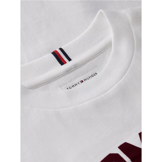 Tommy Hilfiger T-shirt Bianca A Maniche Lunghe KB0KB10642-YBRJ Per Bambini