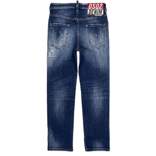 Dsquared2 Jeans Dritti Con Dettagli Destroyed DQ2252-D0AHT-DQ01 Per Bambini