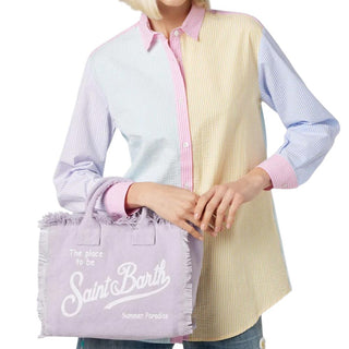 Mc2 Saint Barth Borsa Colette In Canvas Lilla Con Logo COL0001/02562L
