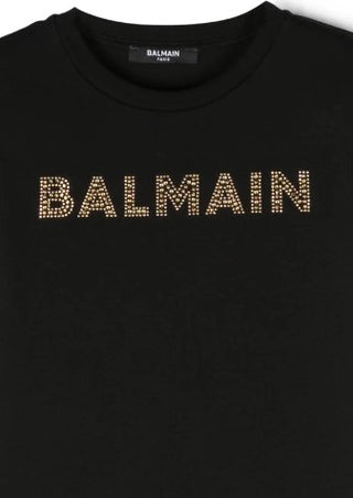 Balmain T-shirt a manica corta con logo frontale BT8A21-J0177