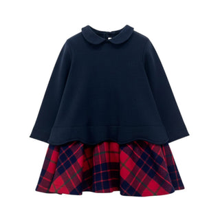 Il Gufo Vestina In Cotone Con Dettagli Tartan A20VL407M0099