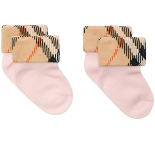 Burberry Set Con Due Paia Di Calzini Rosa 8121866 Per Neonata