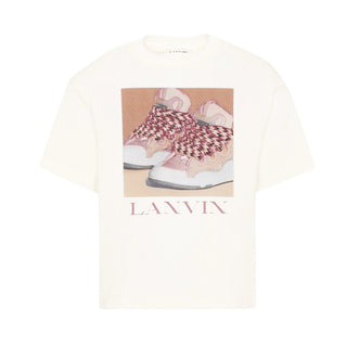 Lanvin T-shirt Avorio Con Stampa N30396/117 Per Bambini