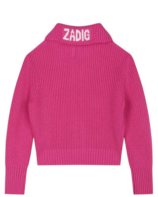 Zadig & Voltaire Cardigan fucsia con zip X60213