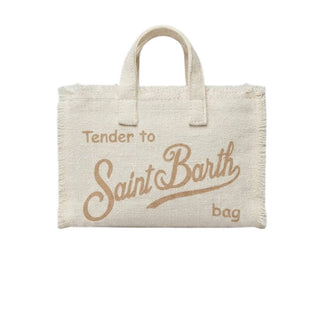 Mc2 Saint Barth Borse In Lino Avorio Con Logo PHONE002/09067L