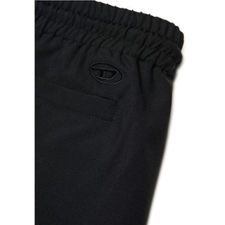 Diesel Pantaloni neri in tessuto spalmato con coulisse J02656-KXBRR-K900