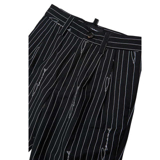 Dsquared2 Pantaloni Eleganti Neri A Righe DQ3495-D0AIF-DQ900 Per Neonato