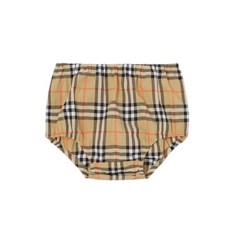 Burberry Vestina Con Pantaloncini Bloomer In Cotone Check 8126411 Per Neonata