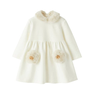 Il Gufo Vestina Avorio In Cotone Con Fiori A23VL553M0100