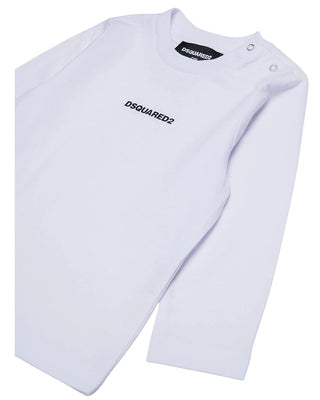 Dsquared2 T-shirt bianca in jersey con logo DQ3108 D004G