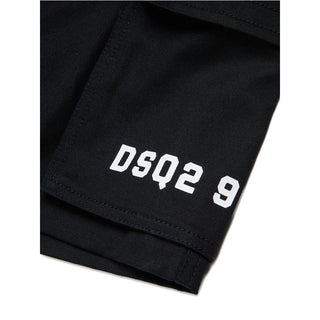 Dsquared2 Bermuda Cargo Nero Con Logo DQ3209-D0AGK-DQ900