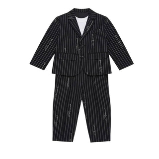 Dsquared2 Tuta Elegante Nera A Righe DQ3549-D0AIF-DQ900 Per Neonato