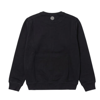 Stone Island Felpa Girocollo Nera Con Logo Per Bambino 711661840