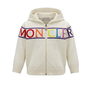 Moncler Cardigan Con Cappuccio In Lana Per Neonato I29519B00002