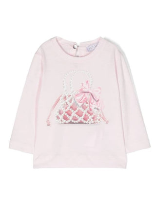 Monnalisa T-shirt girocollo a manica lunga 39B601