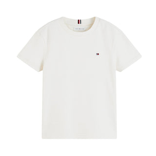 Tommy Hilfiger T-shirt Avorio Con Righe Jacquard KB0KB10644-Z00J Per Bambino