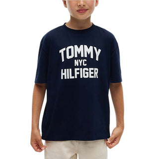 Tommy Hilfiger T-shirt Blu Con Logo KB0KB10641-C1GJ Per Bambino
