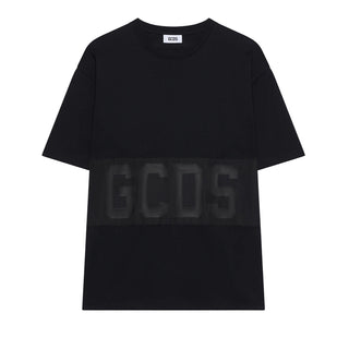 Gcds T-shirt nera a maniche corte con logo B1XM2316JG8