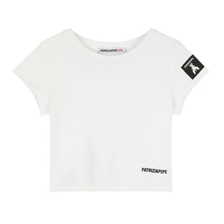 Patrizia Pepe T-shirt Bianca Con Logo 7M0999/J051-W146