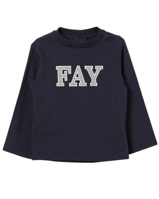 Fay T-shirt in jersey blu a maniche lunghe FV8510-Z0761