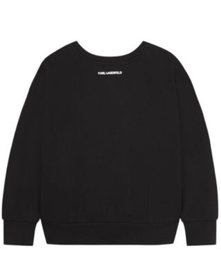 Karl Lagerfeld Felpa nera con stampa frontale Z30225