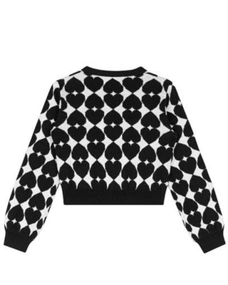 Moschino Cardigan nero a cuori HDW026