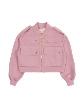 Elisabetta Franchi Jacket with perforated embroidery EFFE106 with zip