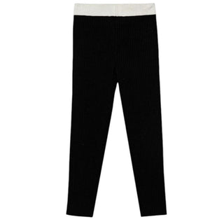 Elisabetta Franchi Leggings neri in maglia a coste EFPA301.C