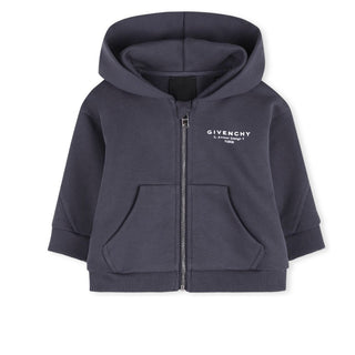 Givenchy Felpa Blu Con Zip E Cappuccio Per Neonato H31195/061