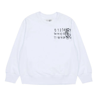 MM6 Maison Margiela Felpa girocollo in cotone con Numeric Logo M60896-MM02X