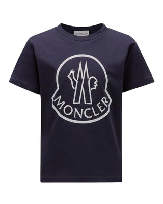 Moncler T-shirt blu navy in jersey con logo K29548C00013